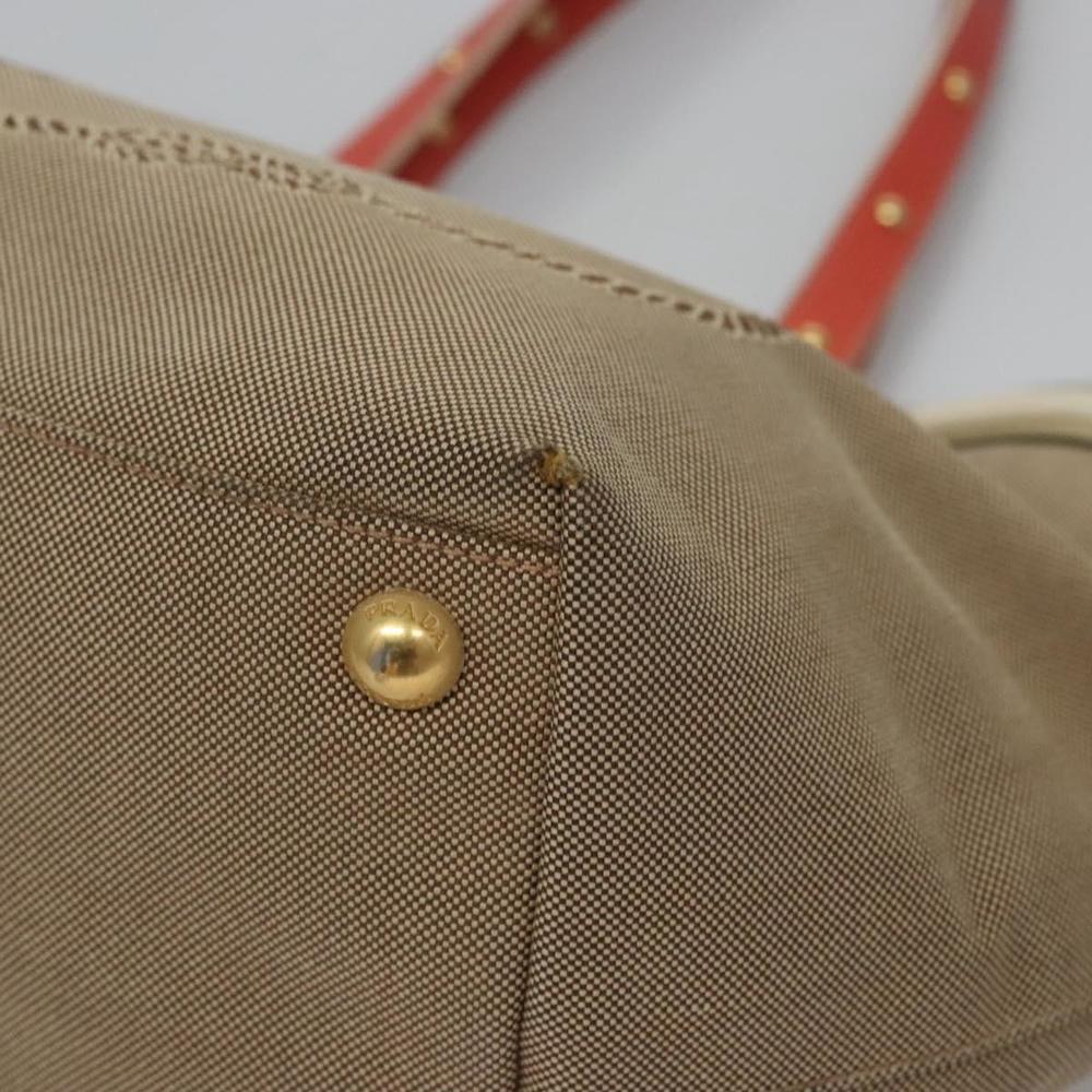 PRADA Tote Bag Canvas Beige Auth BD737 - Picture 14 of 16